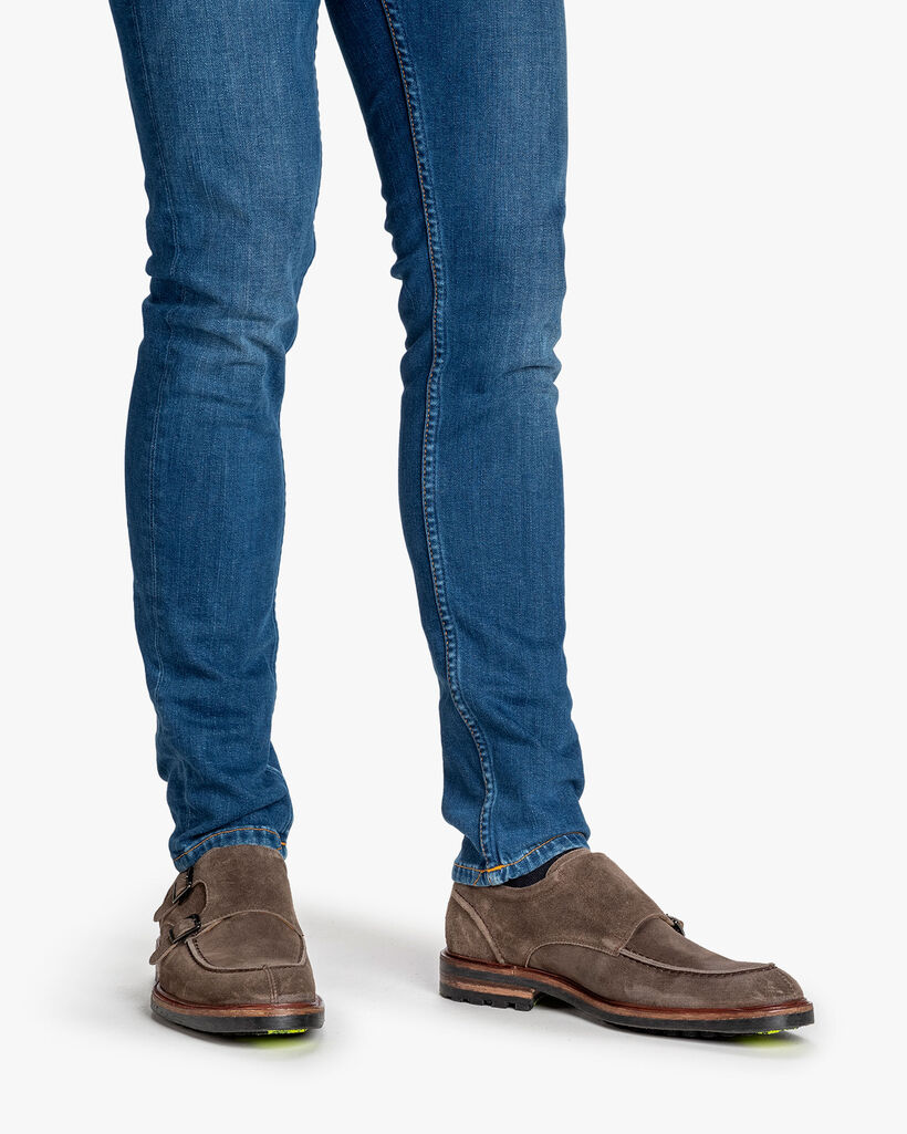 Monk strap suede taupe