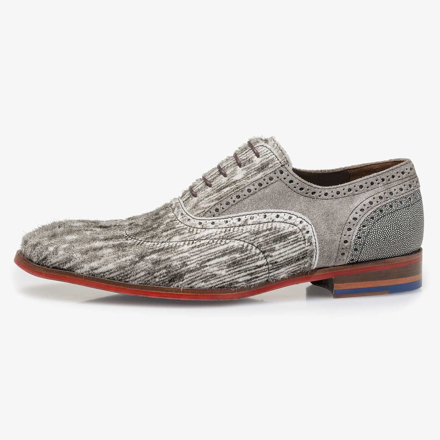Off white pony hair lace shoe 19124 01 Floris van Bommel