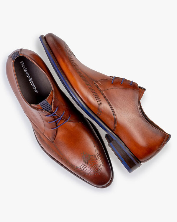 Lace shoe calf leather cognac