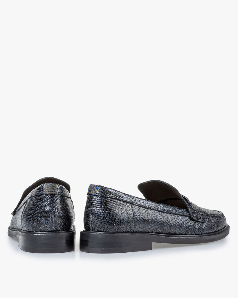 Loafer metallic print blue