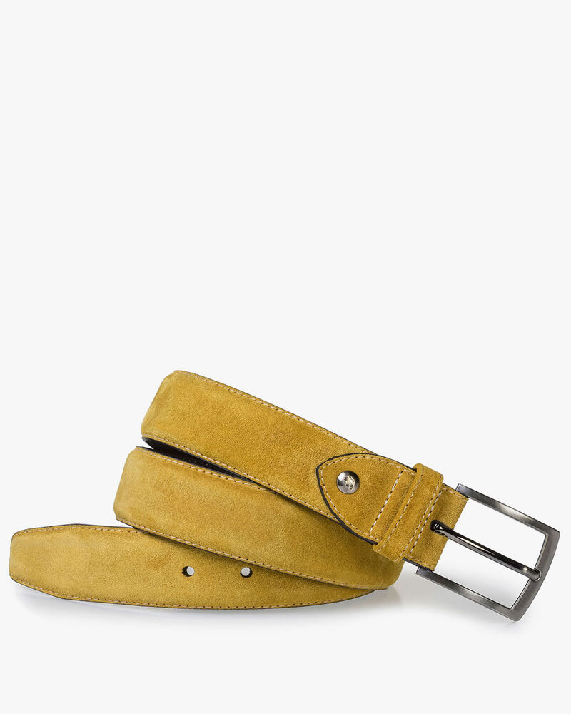 Belt suede leather yellow