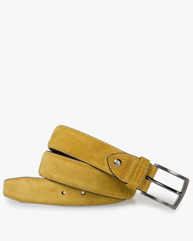 Belt suede leather yellow