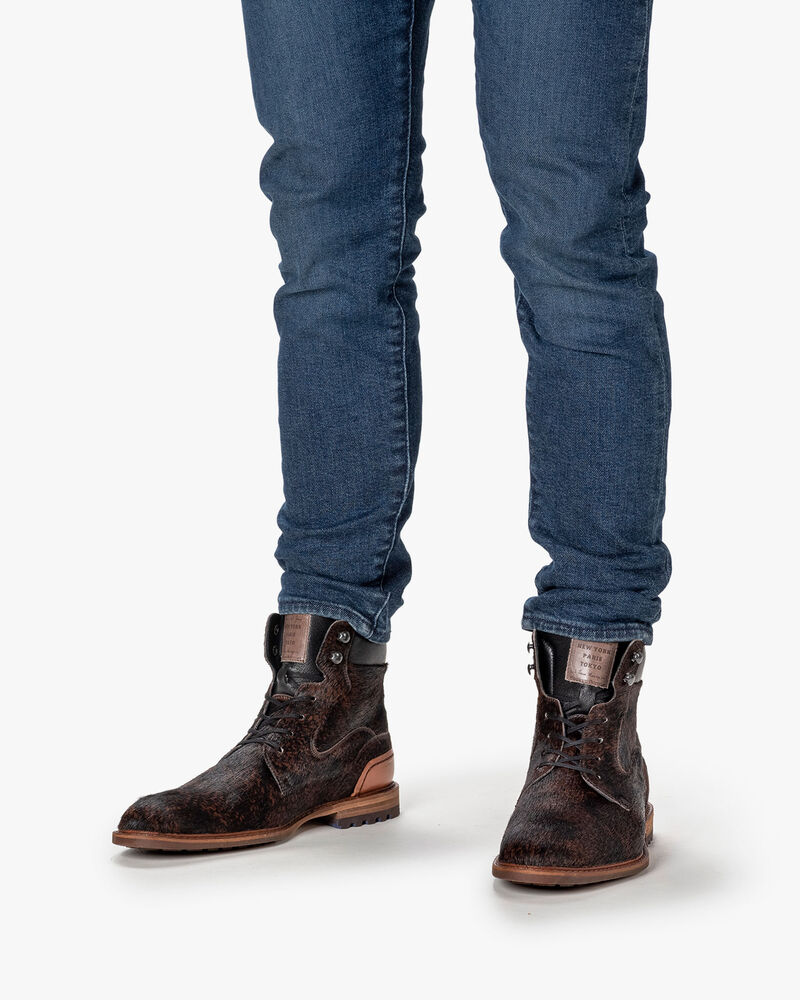 Lace boot pony brown