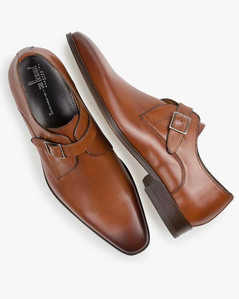 Monk strap calf leather cognac