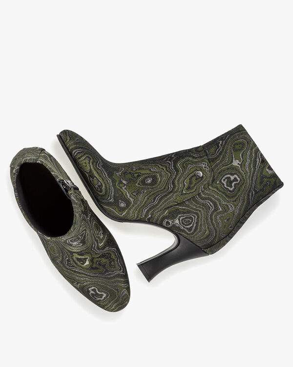 Ankle boot print green