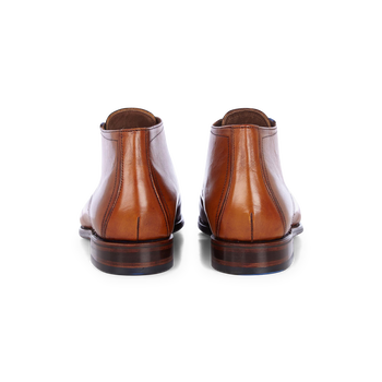 Lace boot calf leather cognac