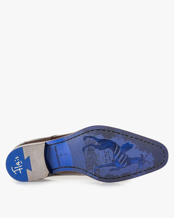 Lace shoe dark brown calf leather