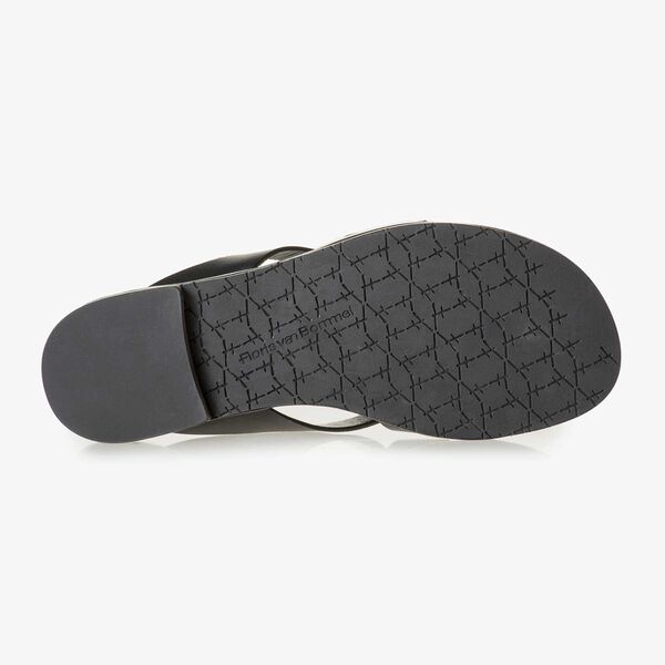 Black leather slipper