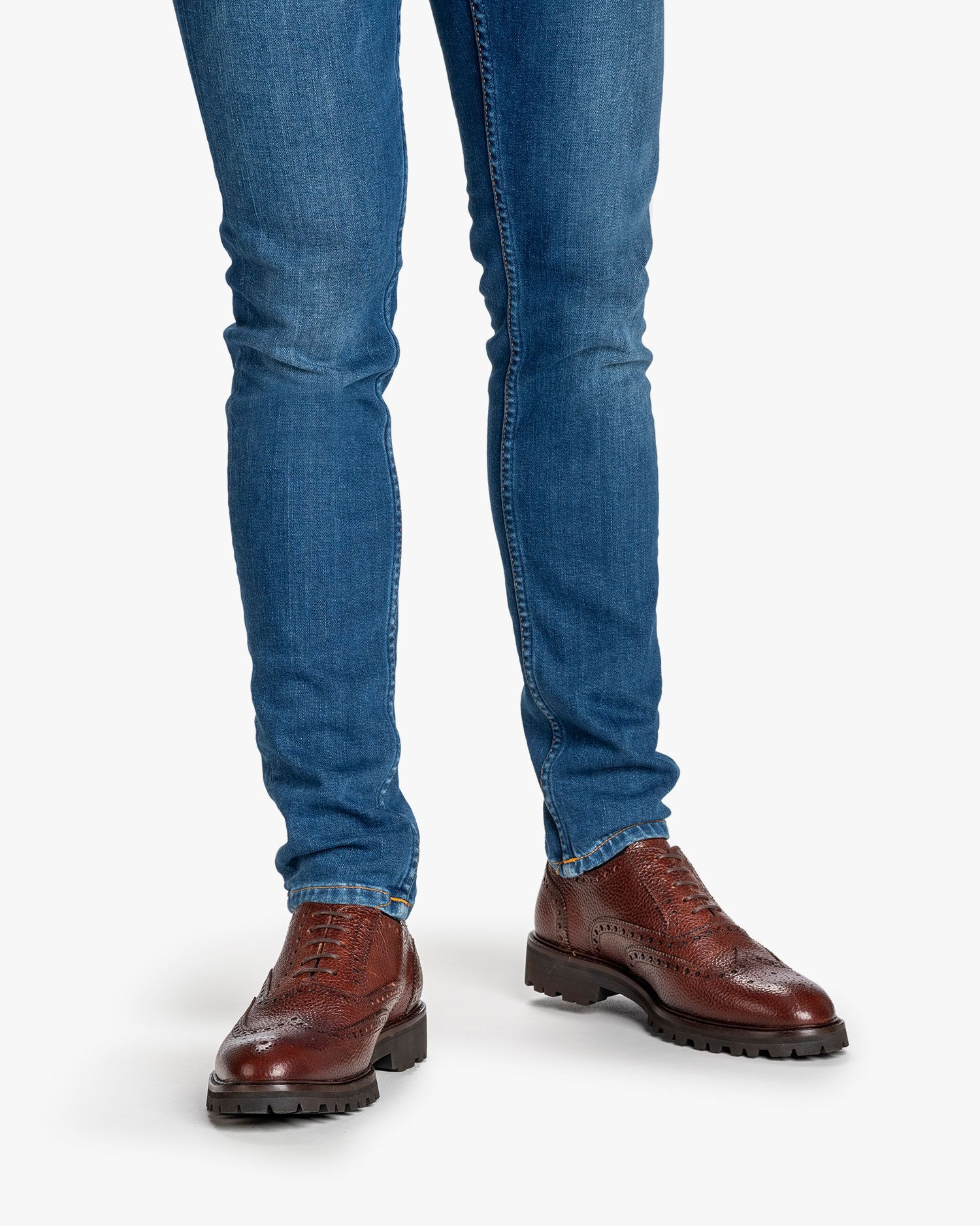 Lace shoe printed leather cognac SFM-30235-23-02 | Floris van Bommel®