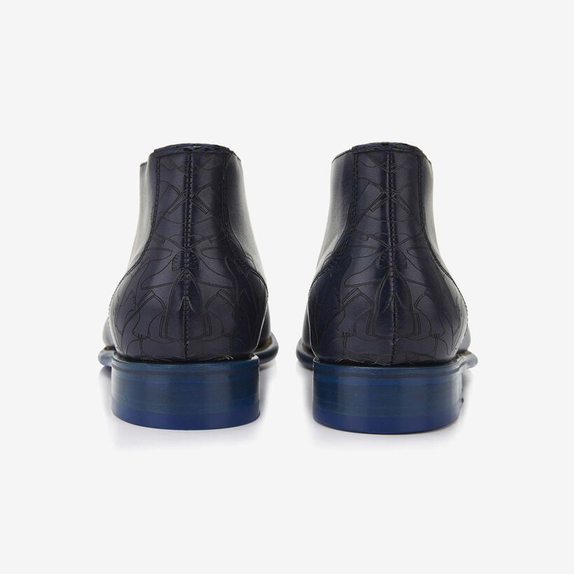 Floris van Bommel dark blue leather men's lace-up boot