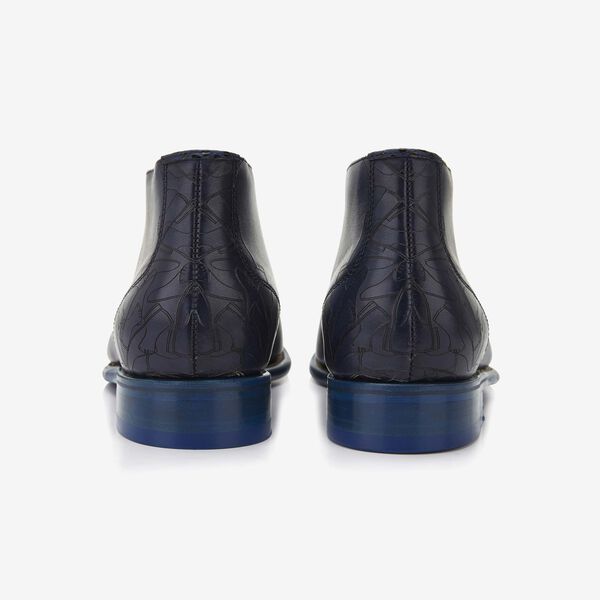 Floris van Bommel dark blue leather men's lace-up boot