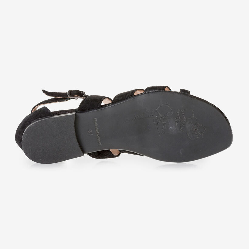 Black suede leather sandals