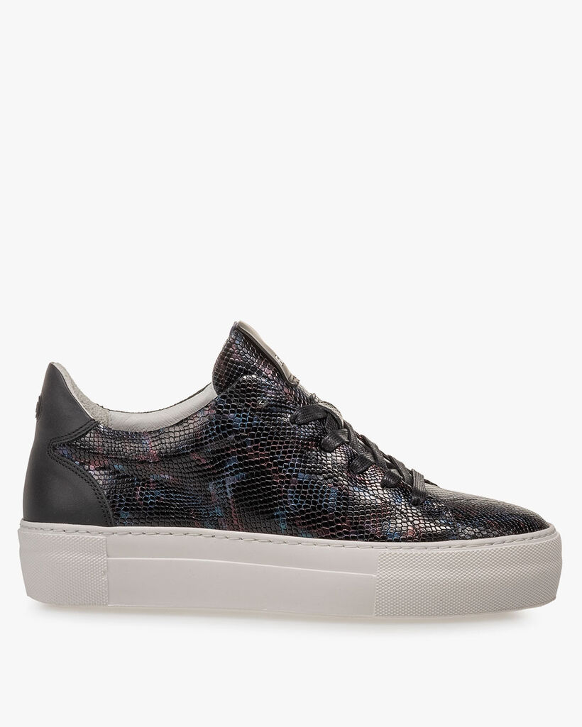 Sneaker reptile print blue