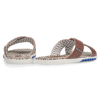 Calf leather cross strap slipper