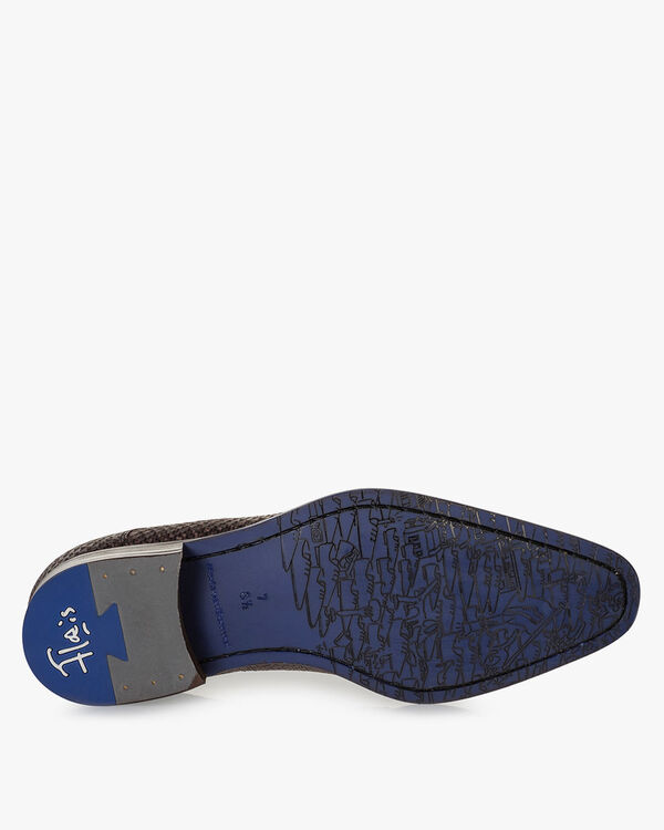 Lace shoe nubuck leather dark brown