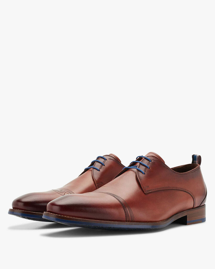 Lace shoe calf leather cognac