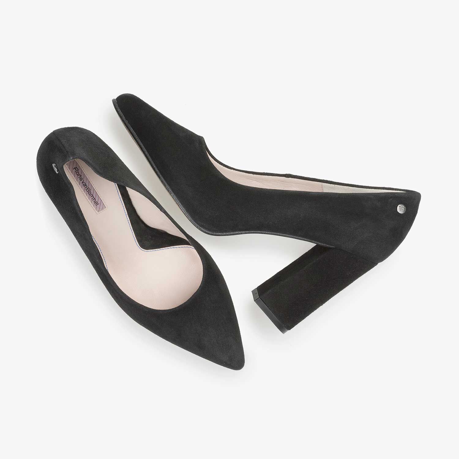 Black suede leather pumps 85519 09 Floris van Bommel