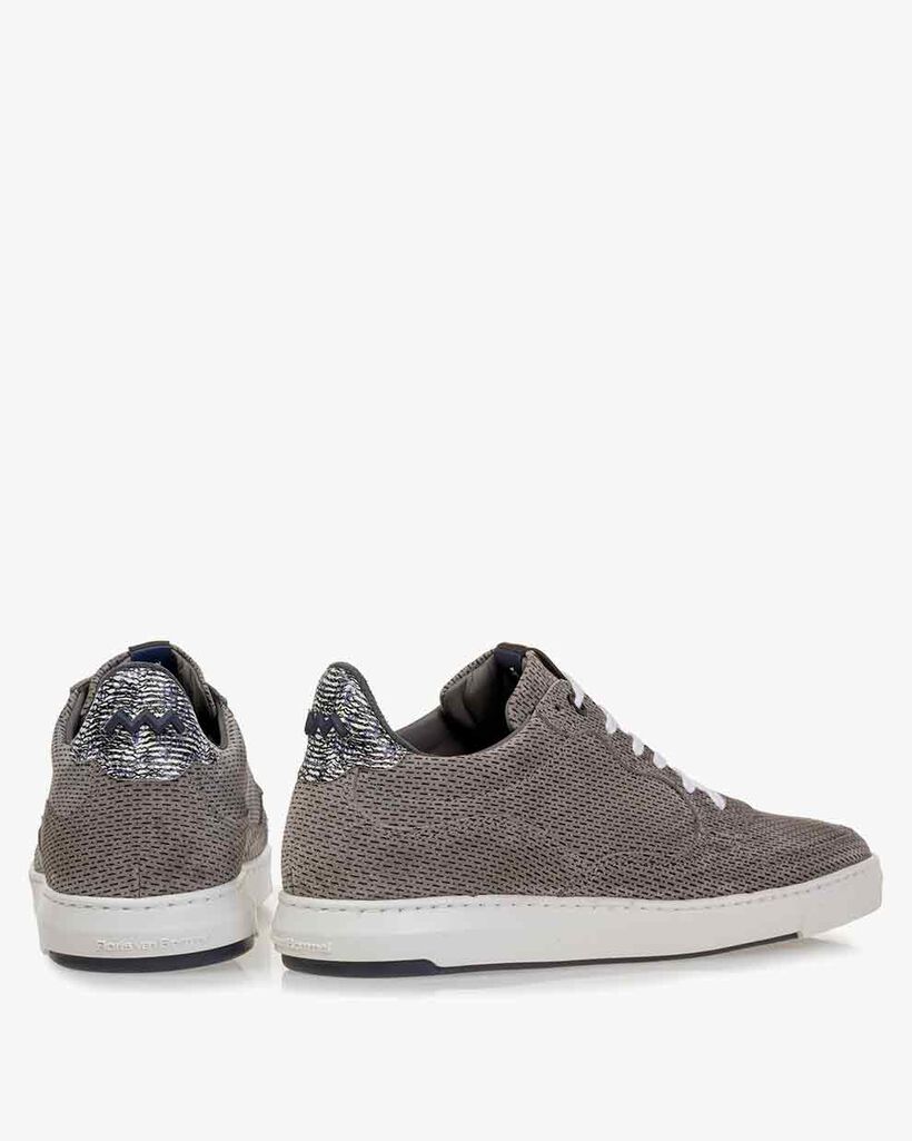 Sneaker printed suede leather grey