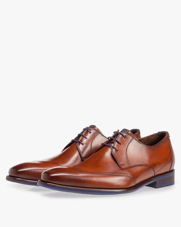 Lace shoe cognac calf leather
