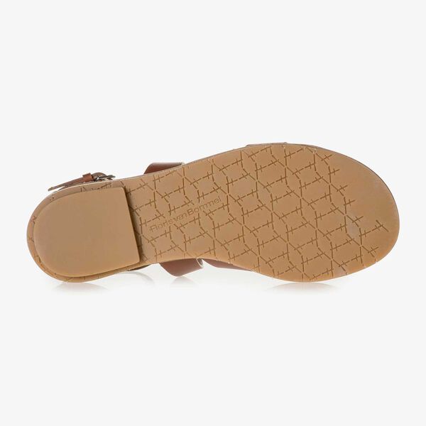 Cognac-coloured leather sandal