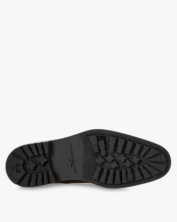 Lace boot suede dark brown