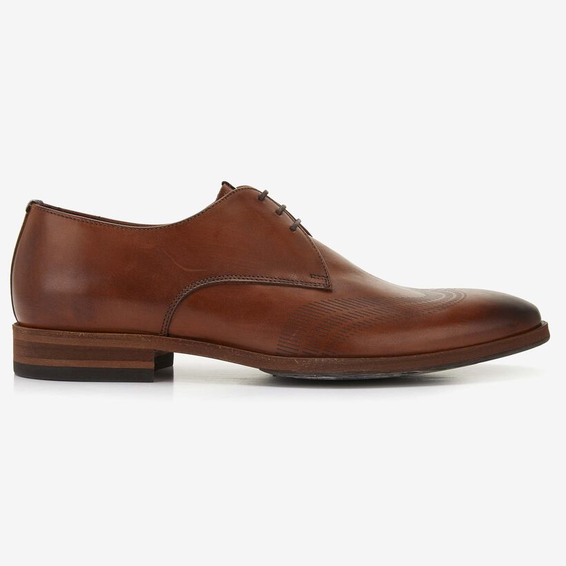 Floris van Bommel cognac leather men's lace-up shoe