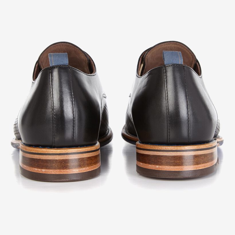 Floris van Bommel black leather men's lace-up shoe
