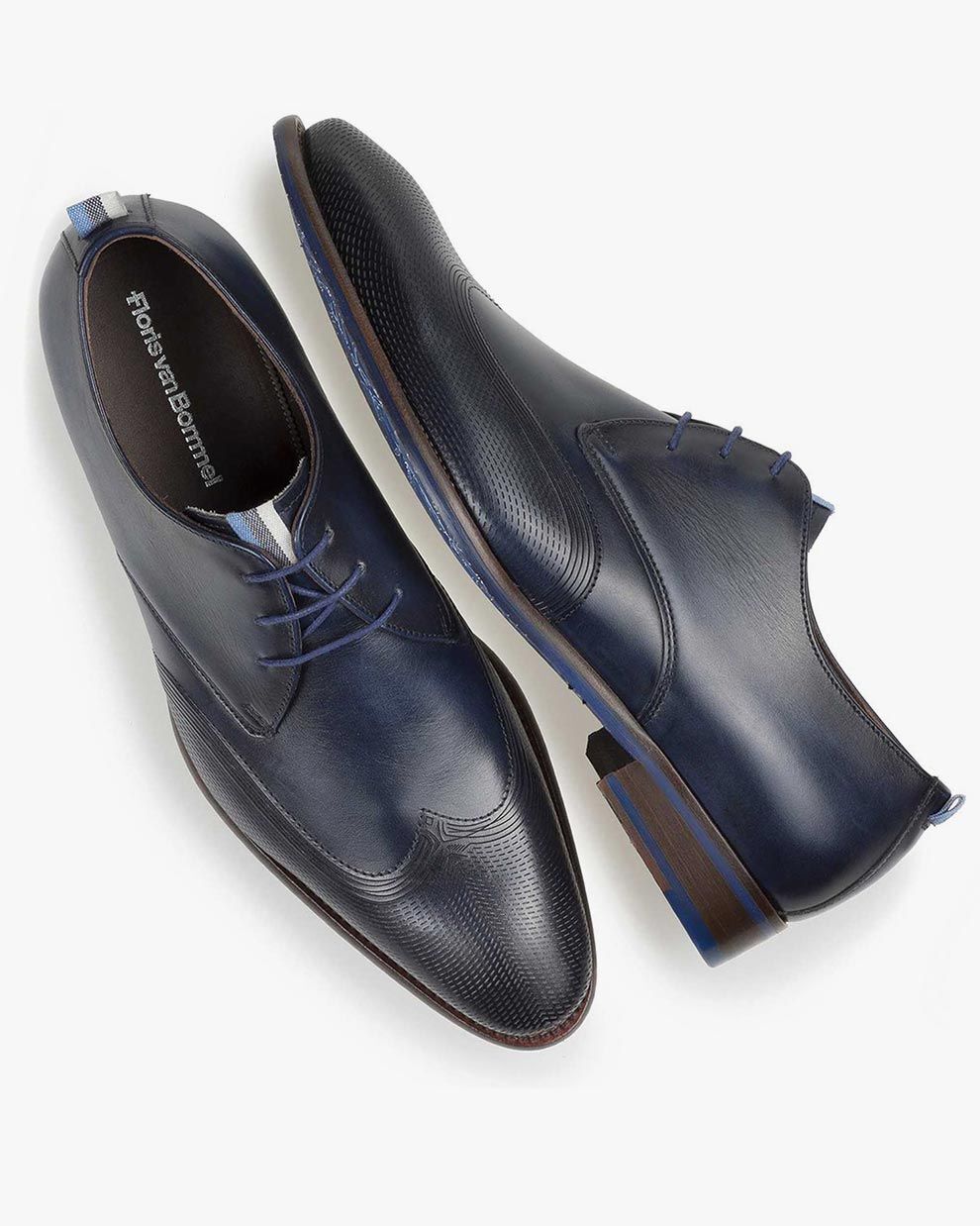 Lace up shoes men De Stapper 06.01 Dark blue Floris van Bommel