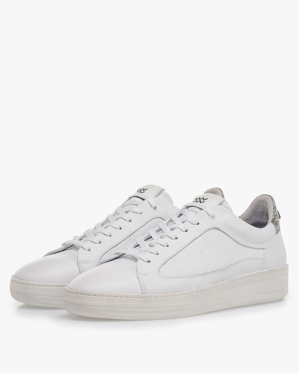White calf leather sneakers top
