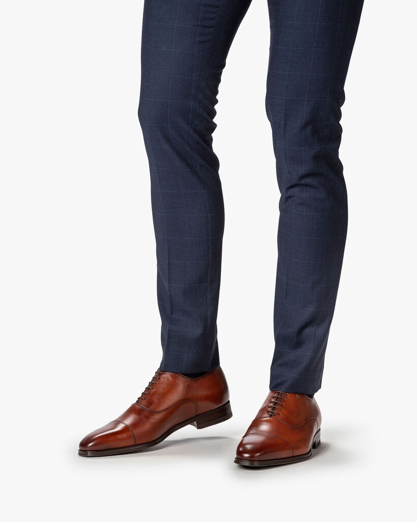 Lace shoe calf leather dark cognac