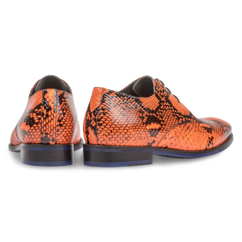 Premium fluorescent orange lace shoe with print