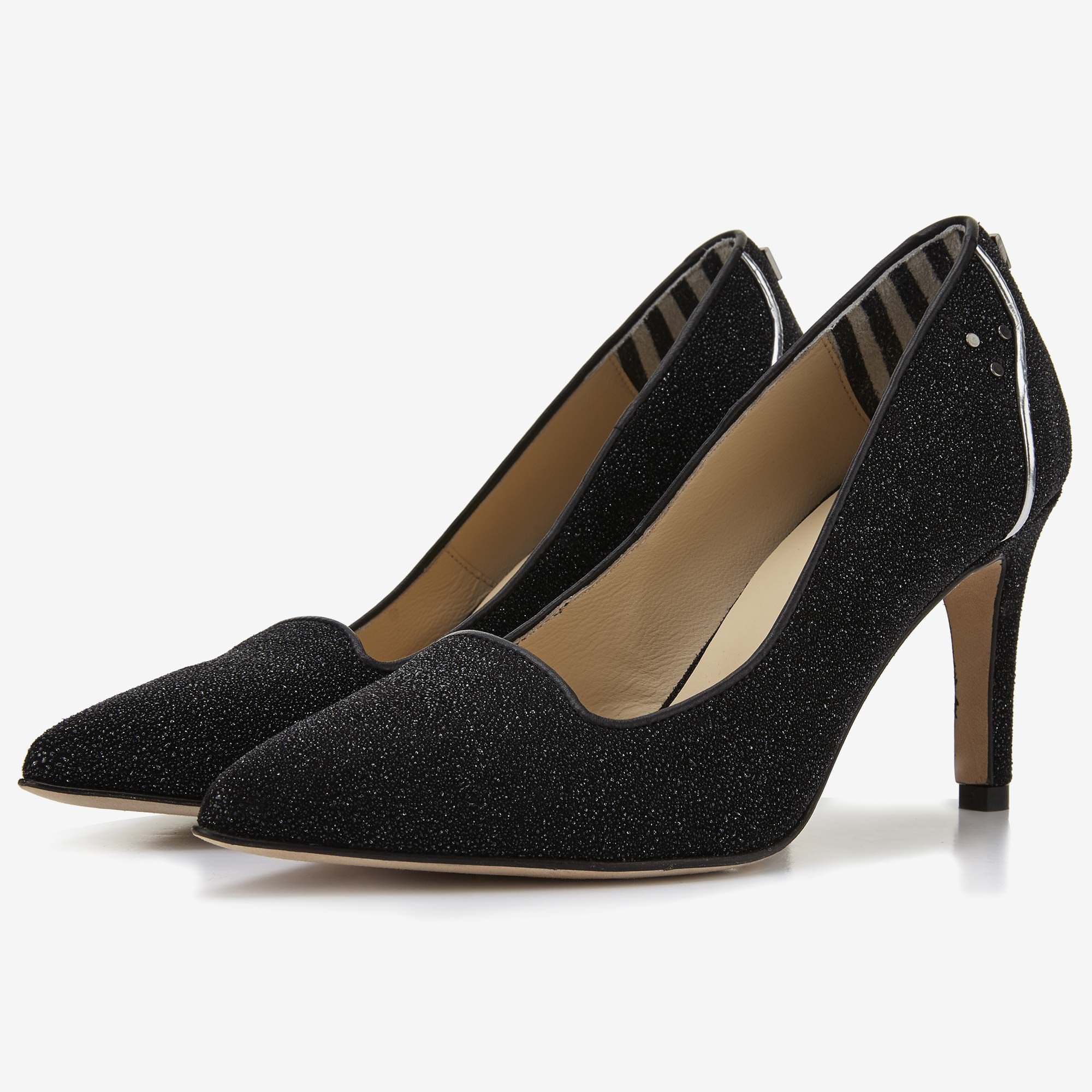 Black sparkle women s pump 85069 00 Floris van Bommel