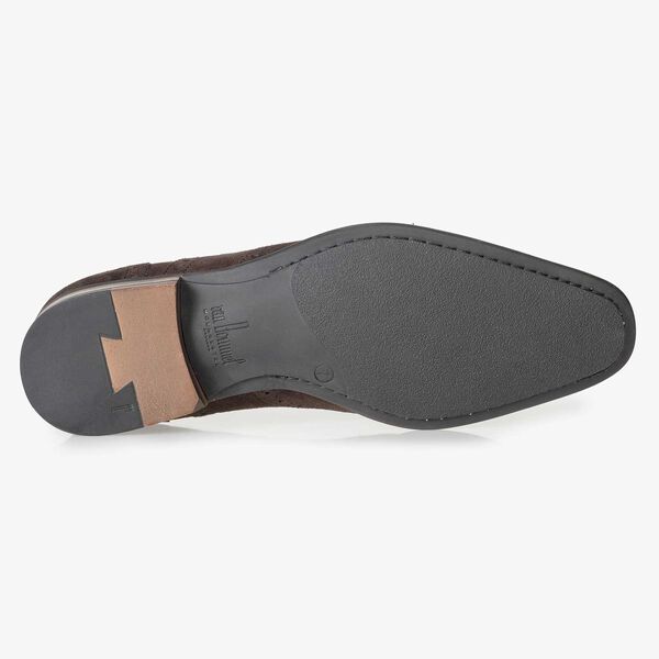 Brown calf suede leather brogue