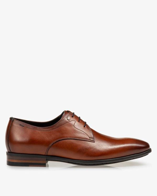 Lace shoe calf leather cognac