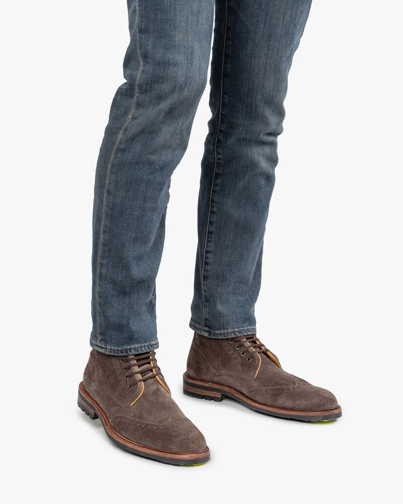 Boot suede leather taupe