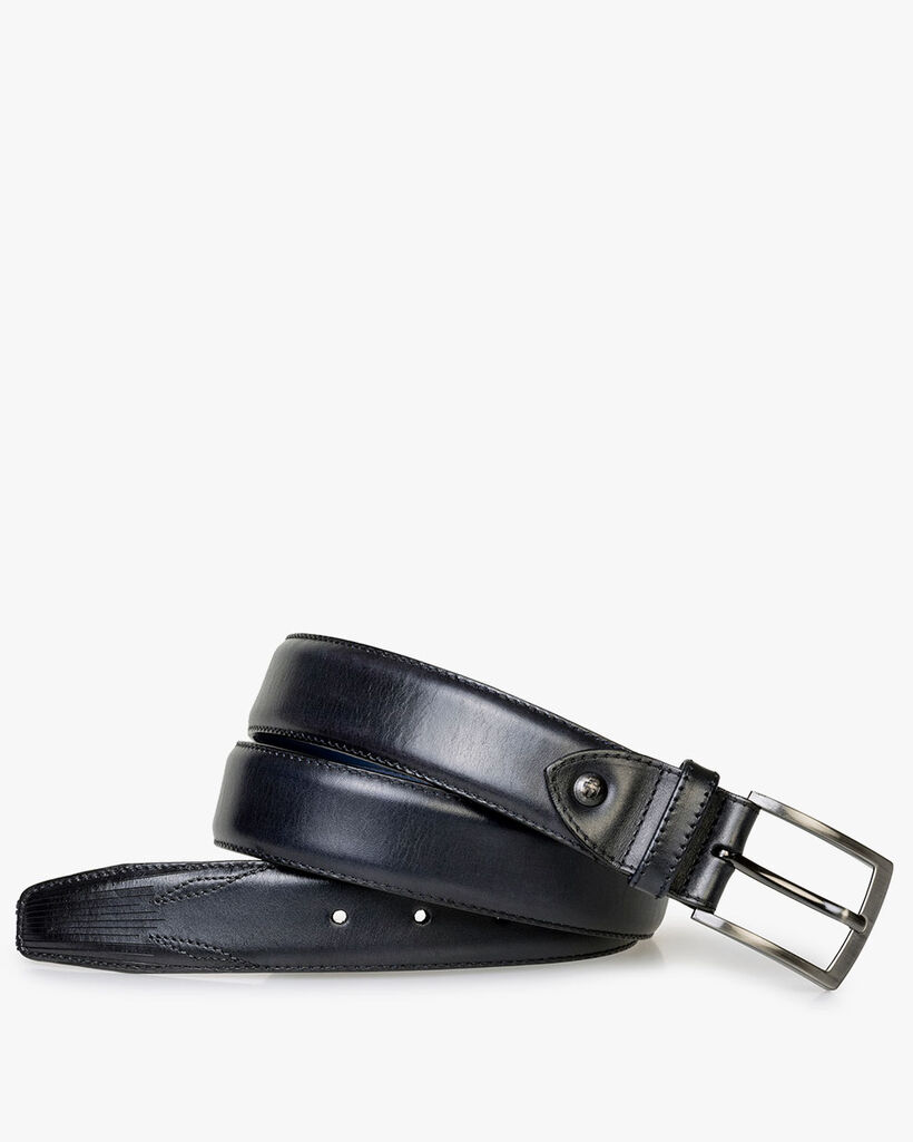 Belt calf leather blue