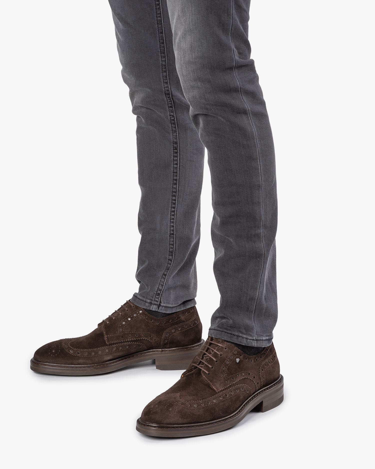 Brown suede brogue shoes Clearance