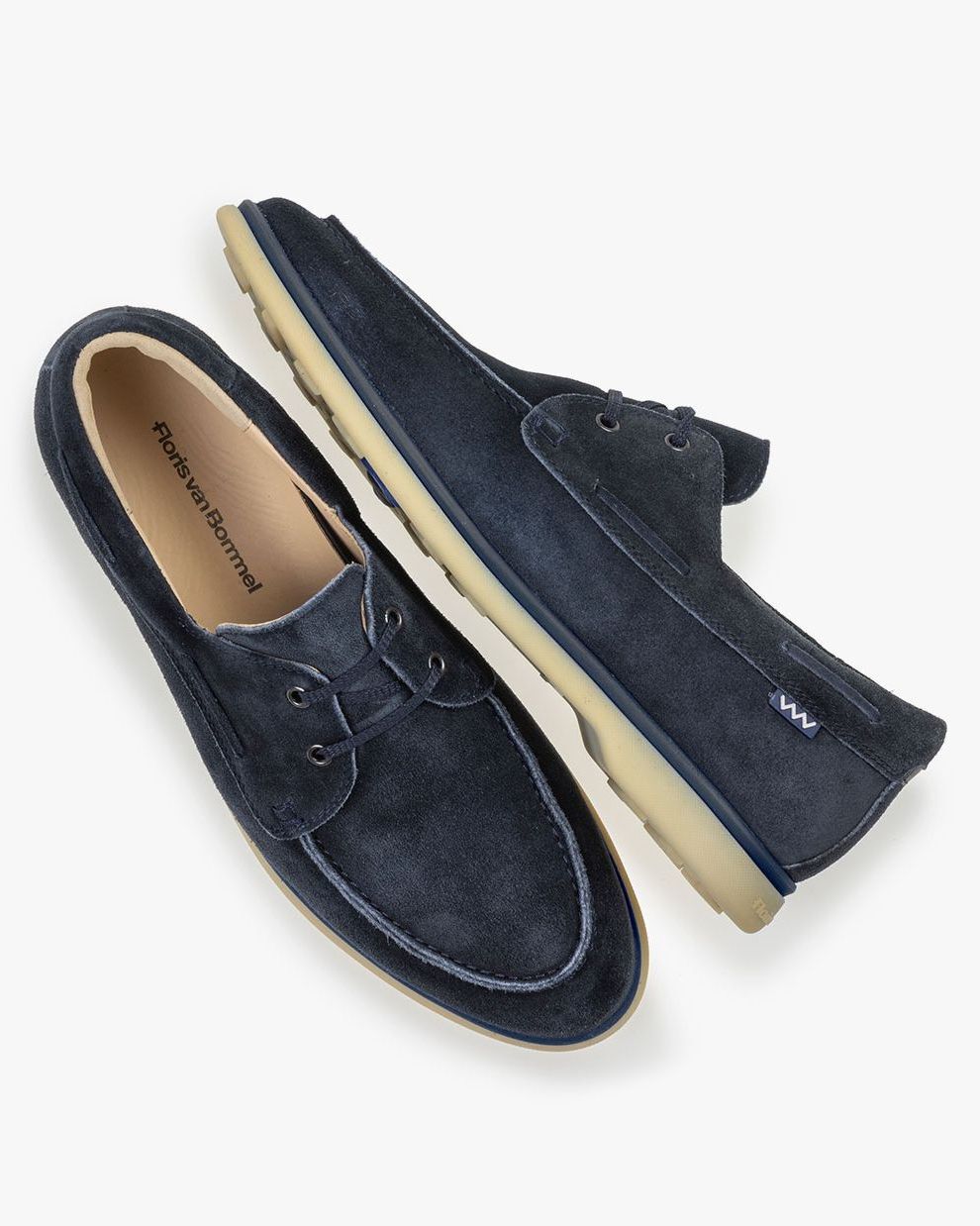 Blue suede boat shoes online