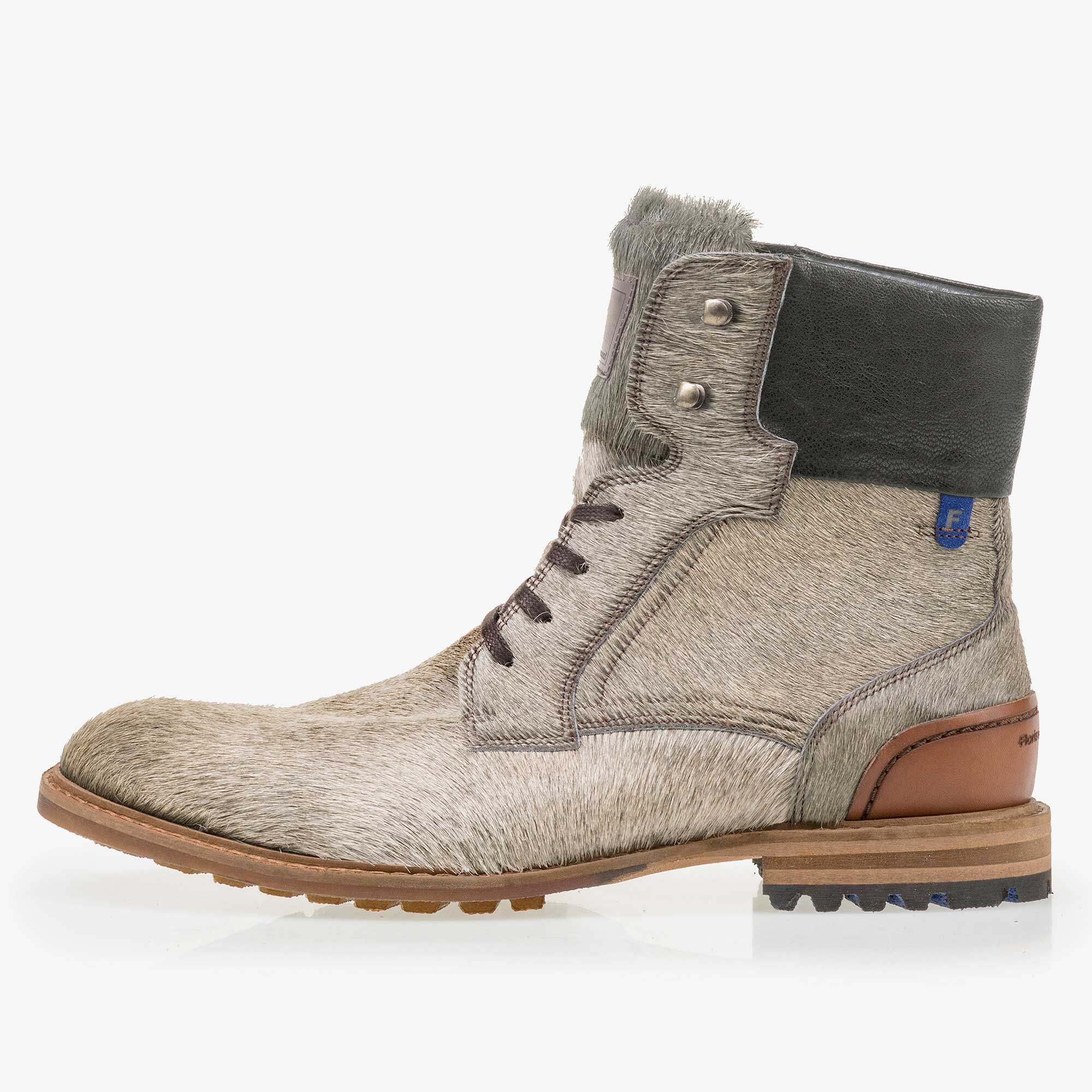 High sand coloured pony hair lace boot 10913 08 Floris van Bommel