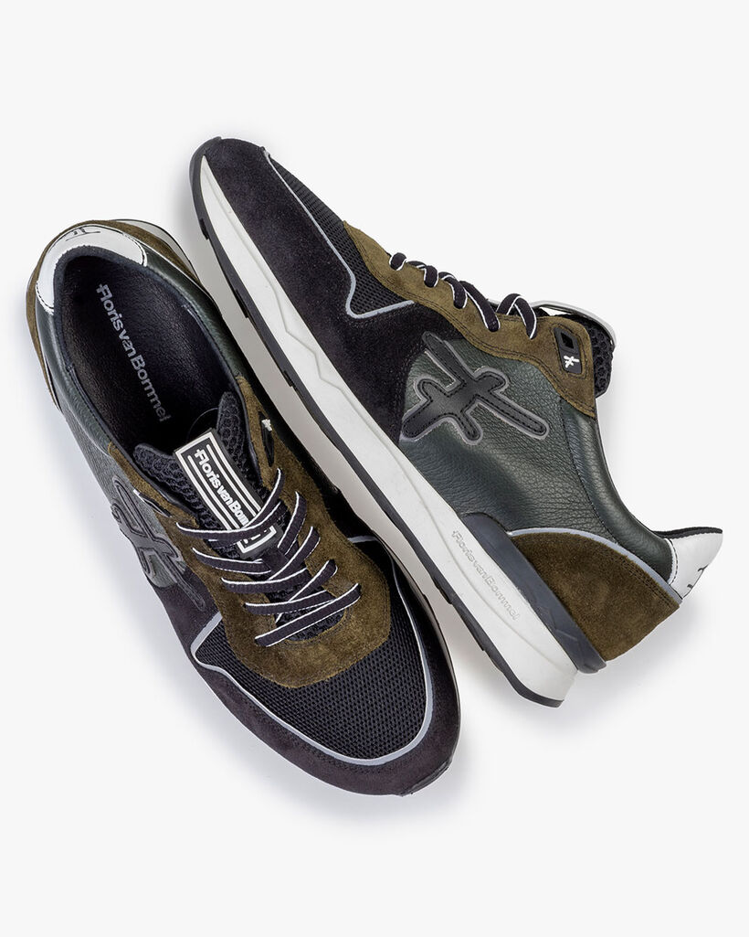 Sneaker suede dark green/black