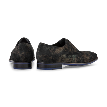 Lace shoe suede dark green