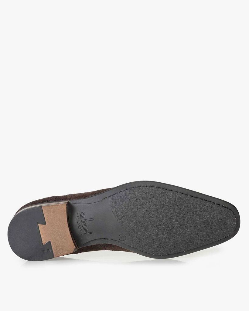 Brown calf suede leather brogue