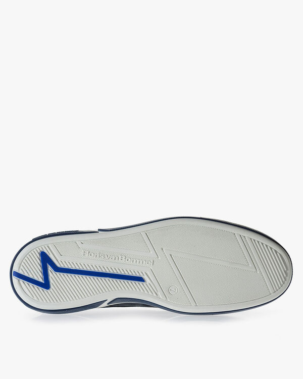 Dark blue suede leather lace boot