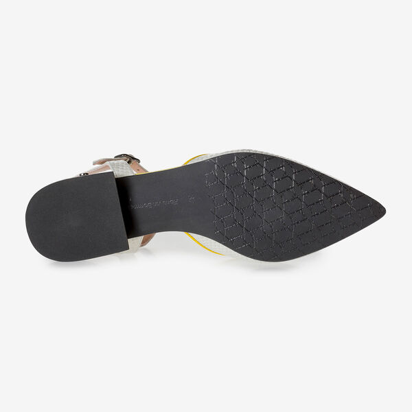 Off-white leather sandals with print