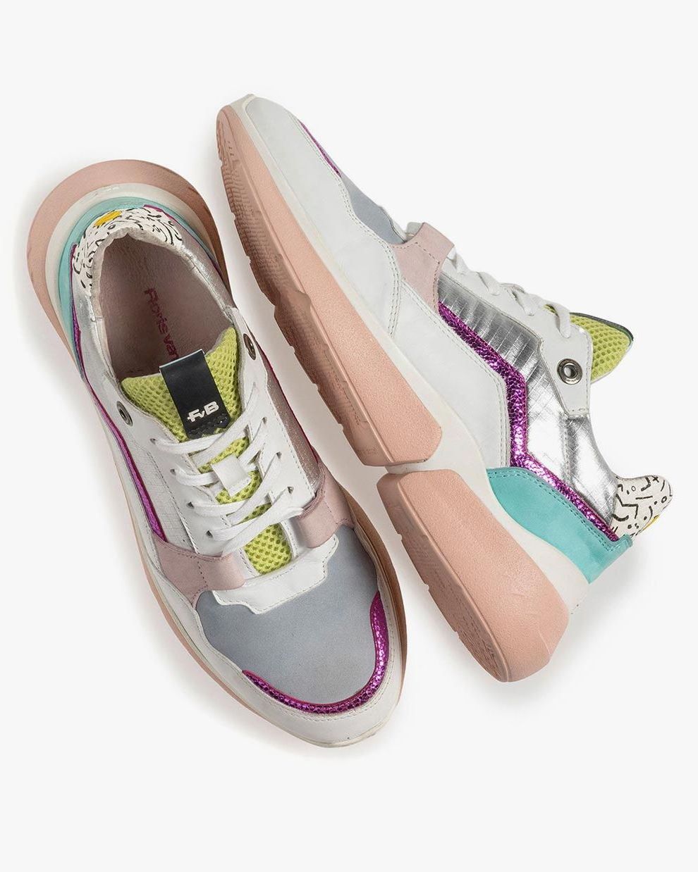 Multi colour women s leather sneaker 85291 19 Floris van Bommel Women