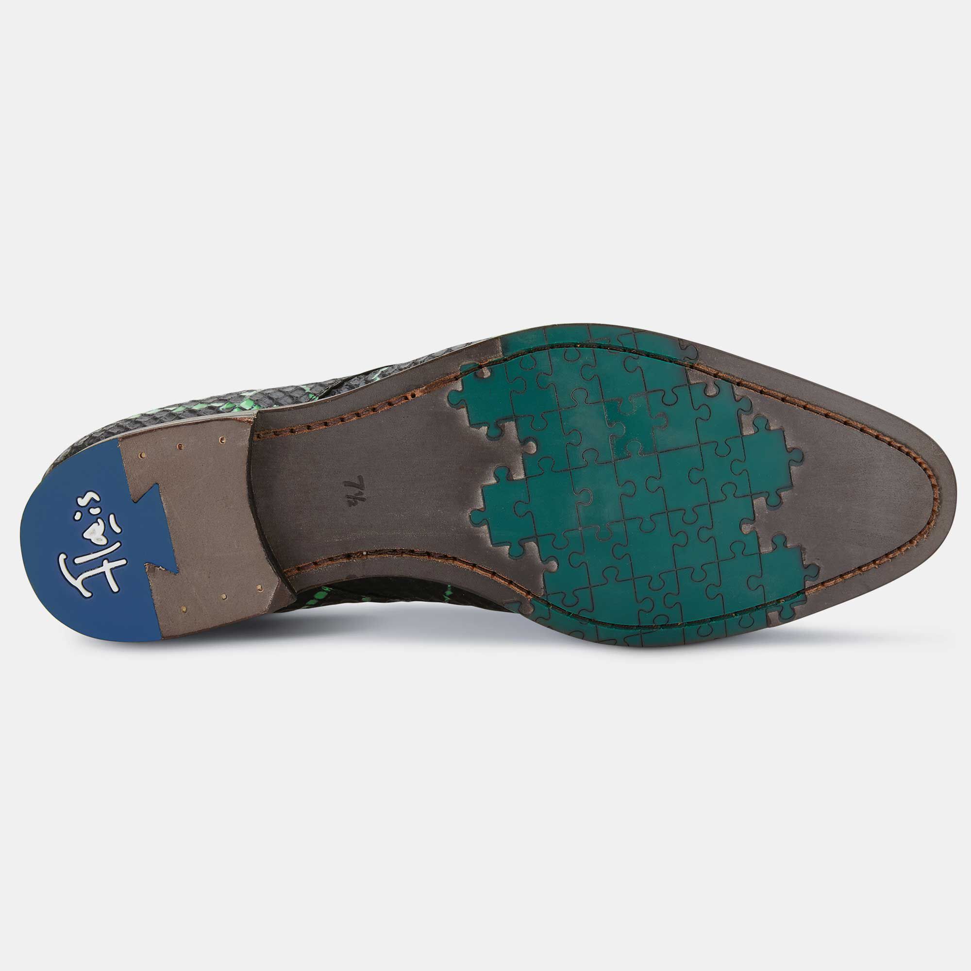 Lace up shoes men Floris van Bommel men s lace shoe with black green snake print Floris van Bommel