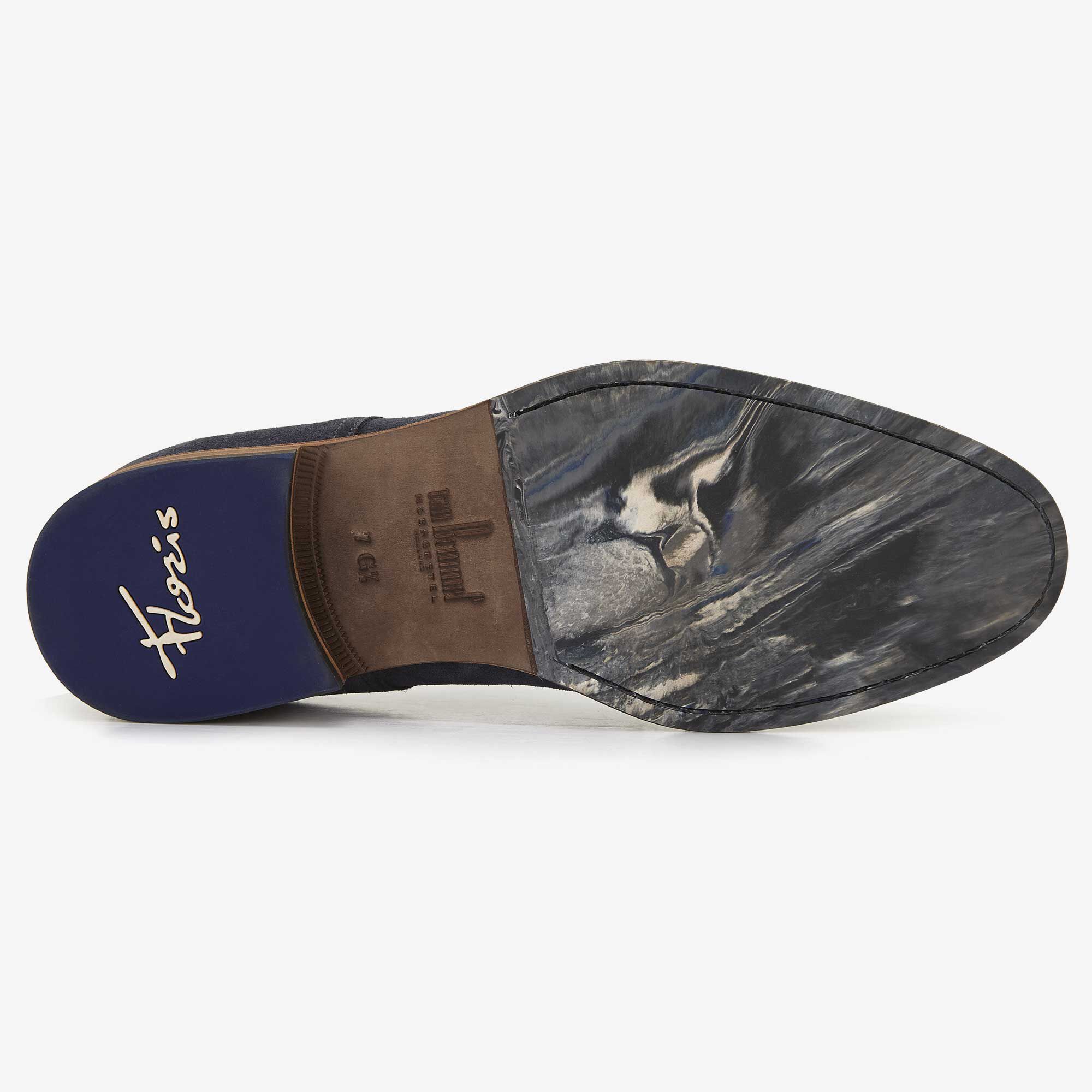 Blue suede men s buckled shoe 12070 02 Floris van Bommel