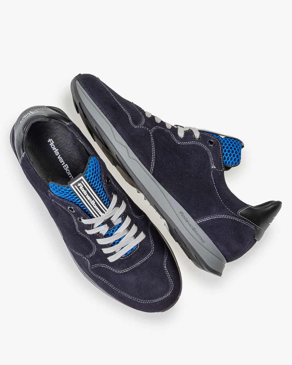 Dark blue suede leather sneaker 16446 18 Floris van Bommel Official
