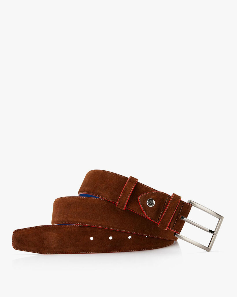 Belt suede leather brown
