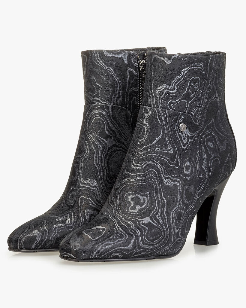 Ankle boot print black